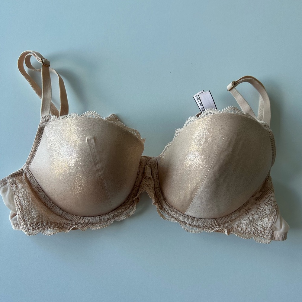 Victoria's Secret Shimmering Gold Lace Bra